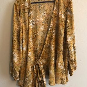 Yellow floral blouse